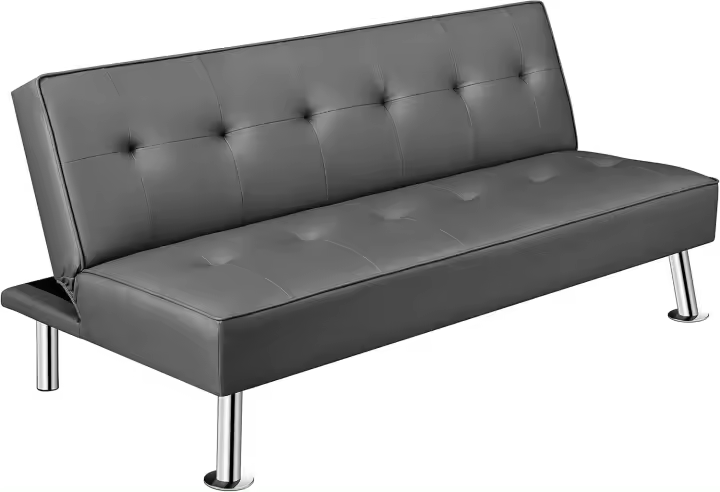 Sofá Cama Plegable de 3 Plazas Tapizado de Piel Sintética Tamaño 166.5 X94 cm Capacidad 350 KG - 1