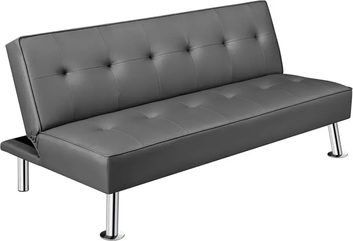 Sofá Cama Plegable de 3 Plazas Tapizado de Piel Sintética Tamaño 166.5 X94 cm Capacidad 350 KG - 1