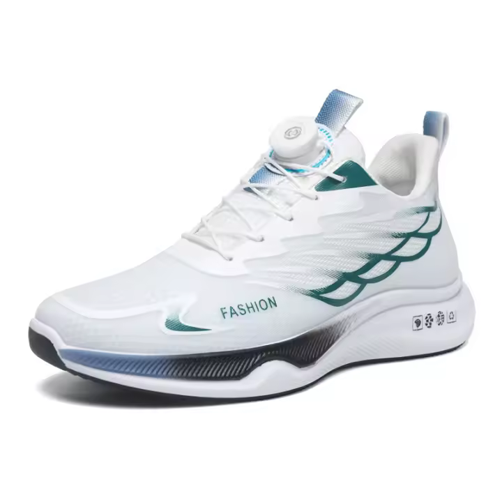 Hebilla rotativa zapatillas de deporte de los hombres aumento de altura 2025 nueva malla transpirable zapatos para correr juventud zapatos casuales - 1