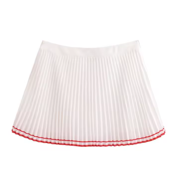 Falda corta de primavera Diseño dulce americano Corte en A de cintura media - 1
