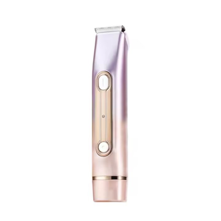 Afeitadora eléctrica 2 en 1 para mujer - Recortadora de bikini de doble cabezal - Uso húmedo y seco - Recortadora de vello corporal y removedor de vello facial para bikini, pierna axilar, área privada, brazo, cuerpo, cara - 1