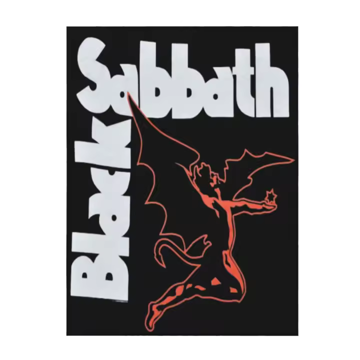 Manta de franela negra Sabbath Creature para dormitorio, sofá, sofá - 1