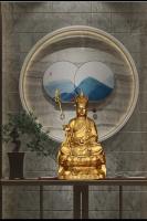 Estatua de Buda del Rey de latón en casa, estatua del Bodhisattva Ksitigarbha de la montaña Jiuhua, decoración del salón budista, que ofrece los tres - details 10