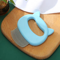 Peine portátil con forma de cabeza de gato para mascotas, cepillo con apertura de Animal pequeño y mediano, con pelo flotante, suministros para perros - details 7