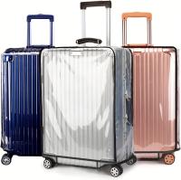 3 fundas para equipaje, funda gruesa de PVC transparente para maleta, 50,8 cm, 60,96 cm, 71,12 cm, funda protectora para maleta, impermeable, a prueba de polvo, antiarañazos para maleta de equipaje de viaje - details 3