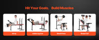 SucceBuy Banco de pesas, 380 libras, multifuncional, ajustable, banco plano para sentarse, gimnasio en casa, entrenamiento de cuerpo completo - details 5