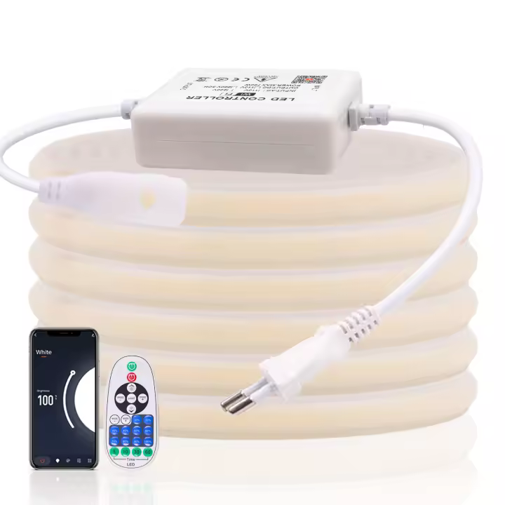 Tira de luces Led WIFI, tira de luces Led COB de alto brillo de 220V, cinta Flexible impermeable IP65 para iluminación de jardín al aire libre de habitación - 1