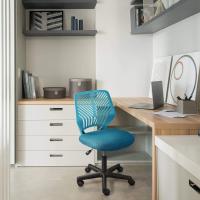 Silla Escritorio de Oficina Ergonómica Silla Giratoria Altura Ajustable sin Reposabrazos Asiento Malla Rosa - details 46