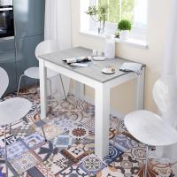 Mesa Auxiliar Fija Estilo Cocina o Comedor Acabado Blanco Artik y Cemento Modelo Cloe - details 1