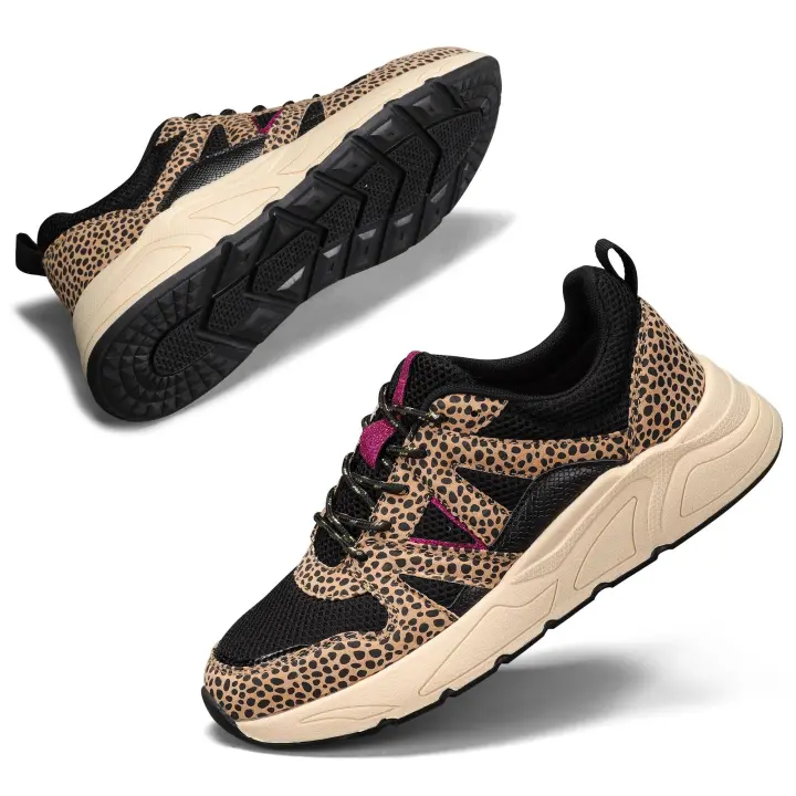 Zapatillas Casuales de Moda para Mujer Suelas Gruesas, Estampado de Leopardo Clásico, Ideal para Caminar, Tenis de Viaje y Deportes - 1