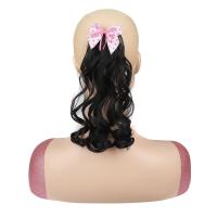 2 uds lazos sintéticos nudo Cola de Caballo sombreros para niños extensiones de cabello peluca con cola de caballo rizada pinzas para el cabello naturales suaves cola de caballo - details 13