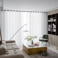 Sala de estar moderna translúcida, cortinas de dormitorio, persianas para ventanas de dormitorio, niños, 2 piezas, color blanco - details 0