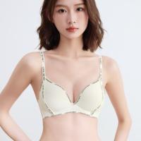 Sujetador con escote en V profundo inalámbrico con letras en inglés, ropa interior push-up ajustada a prueba de golpes, sujetador antiflacidez sin marcas para mujer - details 11