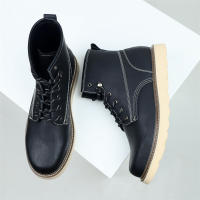 Botas de hombre versátiles de moda americana de cuero británico para exteriores con suela gruesa - details 7