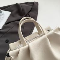 Bolso de mano de inspiración francesa para mujer: sintético suave, gran capacidad, correa de hombro desmontable, cierre de cremallera, diseño minimalista para uso informal y profesional, bolso de mano versátil, accesorio elegante, forro de poliéster durad - details 3