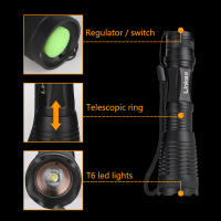 Mini linterna LED táctica portátil con enfoque Zoom, alta potencia, Camping, impermeable, largo alcance - details 2