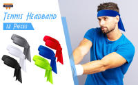 Diadema Deportiva Unisex EWENSOO 12 Piezas Absorbente de Sudor y Transpirable para Baloncesto Correr Tenis Karate Athletics - details 2