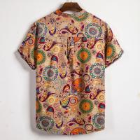 Camisa de manga corta con estampado floral para hombre, Camisa ajustada de gran tamaño con solapa, novedad de verano, 2019 - details 1