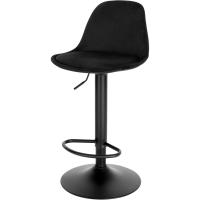 Silla Giratoria de Barra Alta Adjustable Estructura Metálica con Resalto y Reposapies Negro - details 0