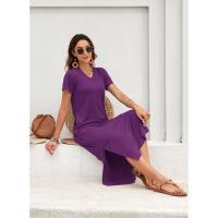Vestido de Verano 2025 para Mujer Cuello en V, Abertura Lateral, Manga Corta, Tendencia de Moda - details 23