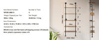 SucceBuy Estante para tuberías industriales, estantes de madera rústica para montaje en pared, estante de almacenamiento flotante para cocina, dormitorio, baño - details 6