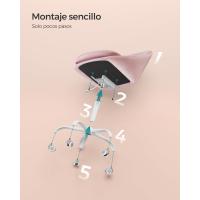 Silla de Oficina en Casa, Silla Giratoria de Algodón y Lino, Silla de Escritorio, Acolchada con Espuma, Altura Ajustable, para Estudio, Dormitorio, Azul Pálido OBG020Q01 - details 31