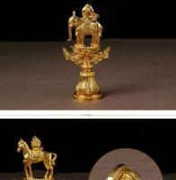 Rueda de aleación de cobre pintada tántrica tibetana, combinación de siete tesoros, tamaño de adorno decorativo - details 5