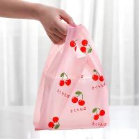 Bolsa de plástico con dibujos animados para embalaje de alimentos, bolsas portátiles con asa para compras de supermercado, organizadores de almacenamiento de cocina, 50 piezas - details 5
