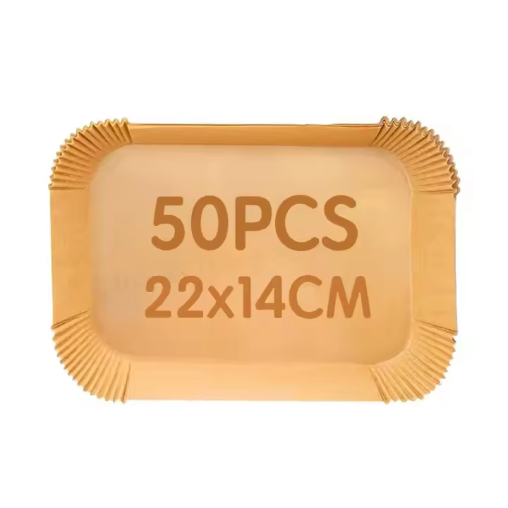 Papel de horno para freidoras de aire rectangulares, revestimientos de papel antiadherente desechables, accesorios para freidoras de aire de doble zona - 1
