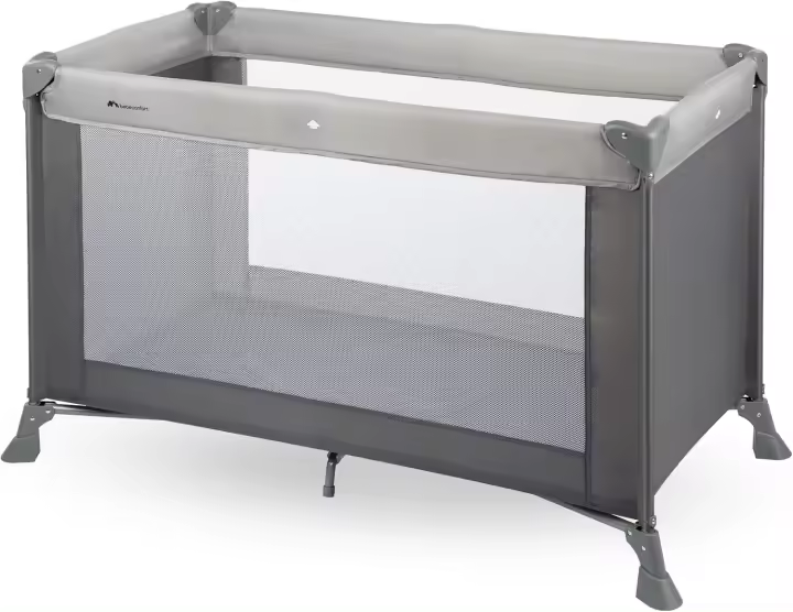Soft Dreams, Cuna de Viaje, 0-3 Años (0-15 kg), Cuna de Viaje Ligera, Colchón Espuma y Fibra de Madera (60x120 cm), Bolsa de Transporte, Plegado Compacto Tipo Paraguas, Gris Mist - 1