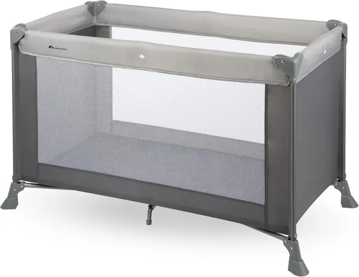 Soft Dreams, Cuna de Viaje, 0-3 Años (0-15 kg), Cuna de Viaje Ligera, Colchón Espuma y Fibra de Madera (60x120 cm), Bolsa de Transporte, Plegado Compacto Tipo Paraguas, Gris Mist - 1