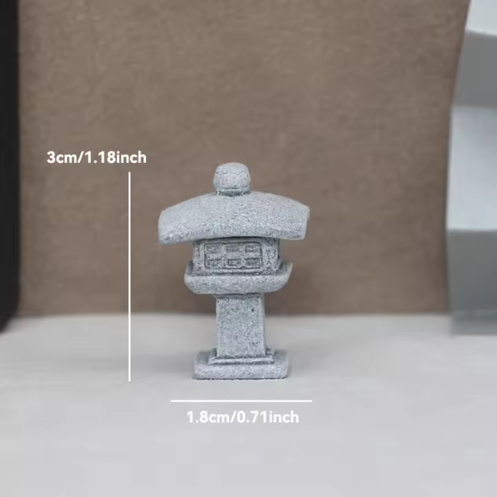 Torre de Piedra de Arena en miniatura, adornos de pabellón, figuritas de linterna, jardín de hadas, bonsái, Rocalla, decoración de habitación de terrario - 1