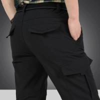 Pantalones gruesos de invierno para hombre, monos de Cachemira de lana de doble capa, pantalones de camuflaje masculinos de alta calidad, pantalones Cargo informales cálidos - details 1