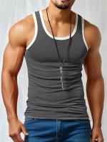 Chaleco Simple de color sólido para hombre, chaleco sin mangas con estampado 3D de moda de verano, deportes informales y cómodos de secado rápido de gran tamaño - details 8