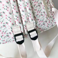 Mochila Escolar Coreana Blanca y Floral para Niñas Adolescentes Bolsa De Libros De Marca - details 31