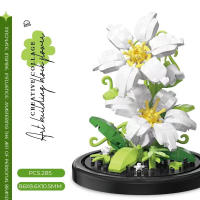 Bloque de decoración de escritorio de montaje eterno, flor, rompecabezas para niños, rosa, bloques de construcción, juguete, ramo, regalo - details 25