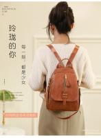 Mochila De Estilo Vintage para mujer, morral de piel sintética suave, informal, a la moda - details 2