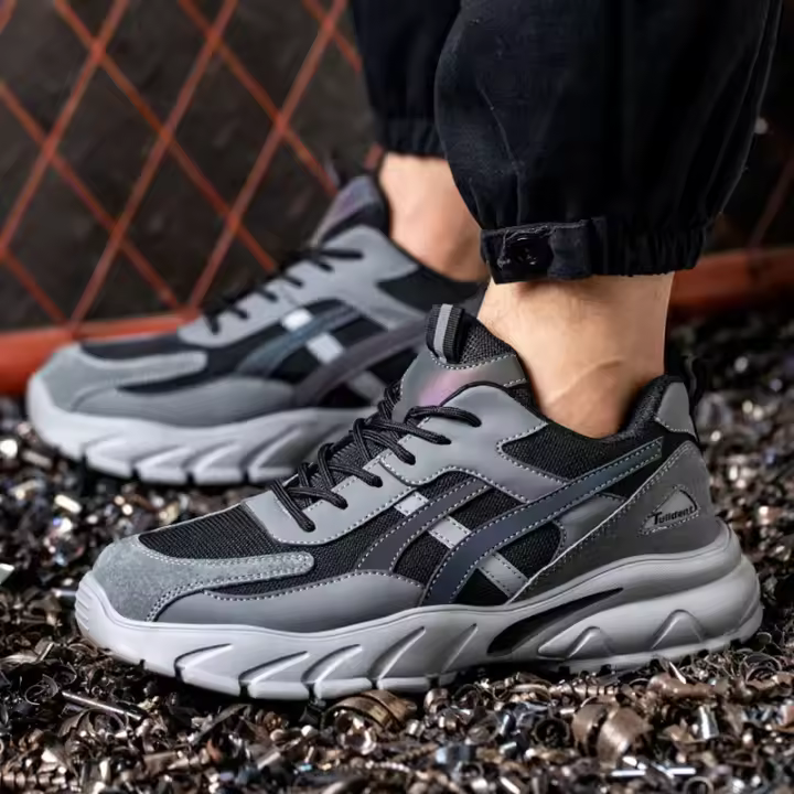 Zapatos de seguridad para hombre, nuevos zapatos de trabajo para hombre, con puntera de acero, zapatillas deportivas de trabajo a prueba de pinchazos, calzado protector masculino, botas de trabajo para hombre, botas de seguridad. - 1