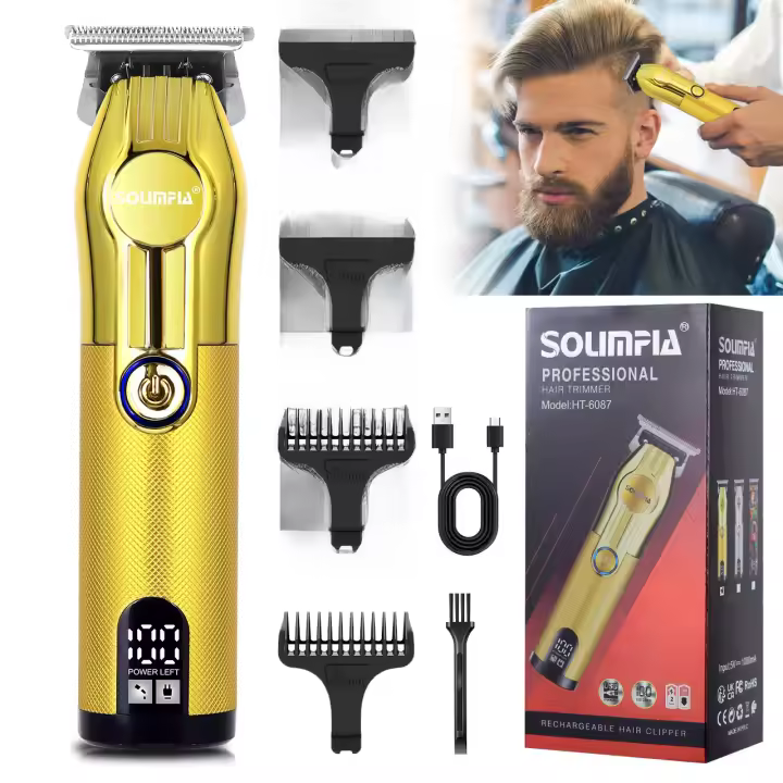Cortadora de pelo profesional Solimpia para hombres, cortadora de pelo recargable para peluquero, cortadora de pelo inalámbrica, máquina potente para cortar el pelo y la barba - 1