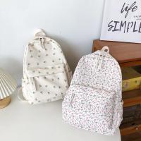 Mochila Escolar Coreana Blanca y Floral para Niñas Adolescentes Bolsa De Libros De Marca - details 17