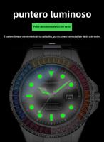 Reloj Automático de Cuarzo Italiano Resistente al Agua 30M, Esfera Multicolor Luminosa, Calendario Perpetuo, Correa de Acero Inoxidable con Cierre de Mariposa, Cristal Mineral Antiarrañazos, Diseño Moderno para Deporte y Oficina - details 6