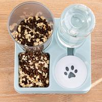 Alimentador y bebedero automático para mascotas, dispensador de agua antipunta 2 en 1, contenedor de comida para mascotas Visible de plástico para perros - details 1