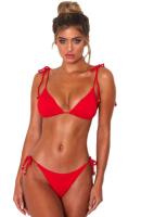 Bikini liso para mujer, color, bolso triangular, traje de baño con cordón, bikini de Europa y América, color, bolso, traje de baño, - details 10