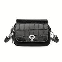 Elegante bolso cruzado negro de cuero genuino para mujer con patrón de cocodrilo, correa desmontable y cierre de cremallera - Bolso de hombro compacto para uso diario, bolso de viaje seguro |   Accesorio Elegante |   Bolso de cuero genuino, bolso cruzado - details 11