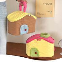 Bolsa de maquillaje de mano impermeable, bolsa de cosméticos multifuncional de nailon con forma de casa, bolsa de almacenamiento para el cuidado de la piel con dibujos animados de gran capacidad - details 5