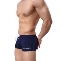 Pantalones cortos de natación para hombre con cordón en la cintura elástica Slim Fit U convexo cintura media Boxers de baño surf deportes acuáticos bañadores - details 19
