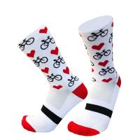 2 pares de calcetines de ciclismo para hombre y mujer, calcetines deportivos profesionales de compresión para bicicleta de carretera, calcetines para bicicleta de montaña, calcetines de carreras con patrón de corazón - details 16