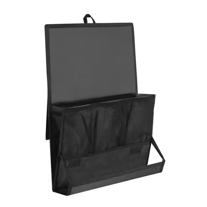 Organizador de almacenamiento de cabecera con soporte de tira de energía y correas ajustables, bolsa colgante de cama para el hogar, litera, dormitorio, sofá - 1