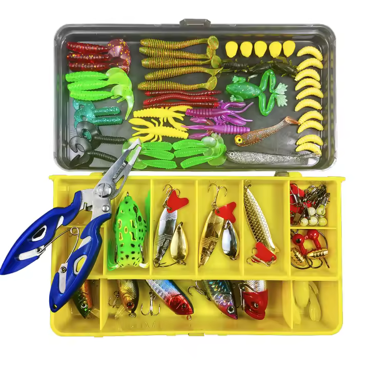 Señuelos de bandas blandas para lucioperca, conjunto de accesorios, wobblers para pesca - 1