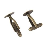 20 Pieces Blank Cufflinks, Round Flat Base Pad, 12mm Findings, Bronze